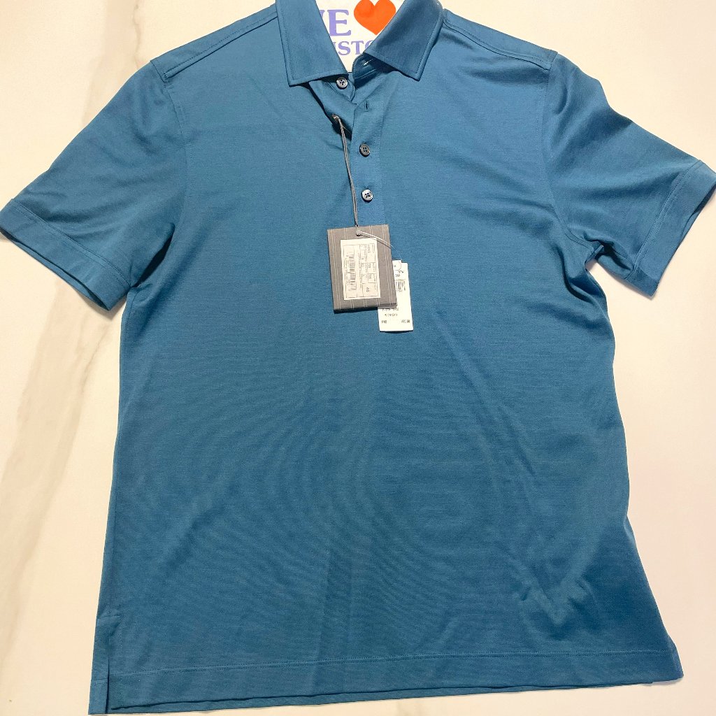 Zegna Teal Polo Brand New Euro Size 46 Us Small Zegna Teal Polo Brand New Euro Size 46 Us Small